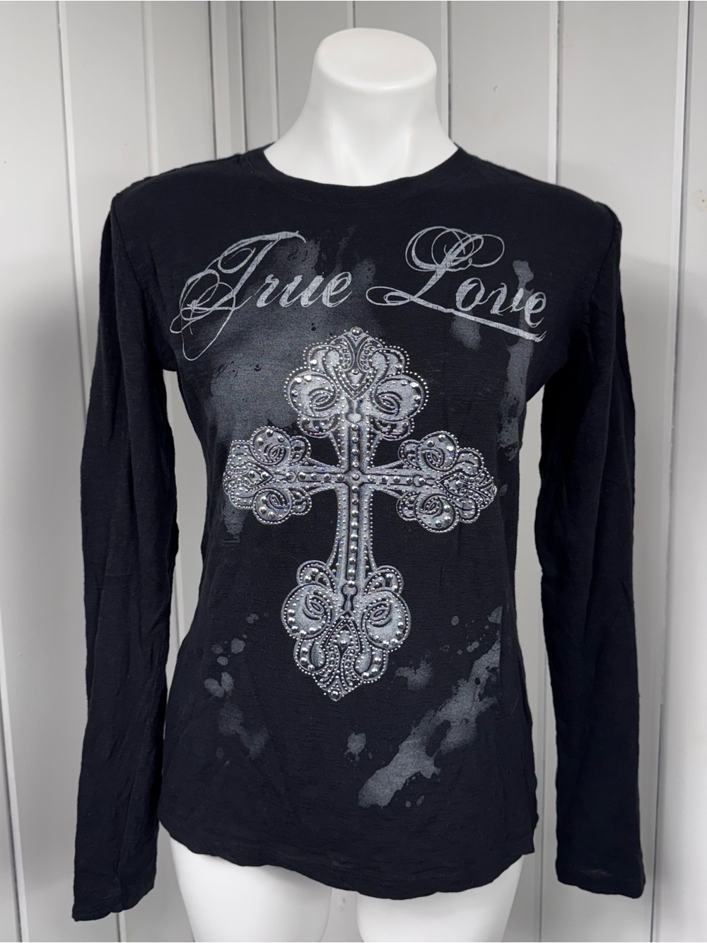 Goth black cross long sleeve
